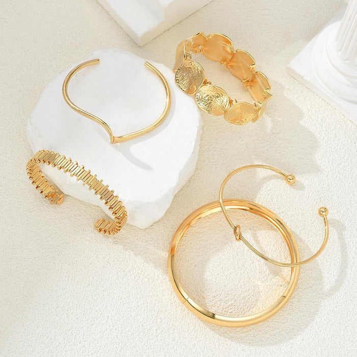 Wholesale Irregular striped leaf glossy bracelet