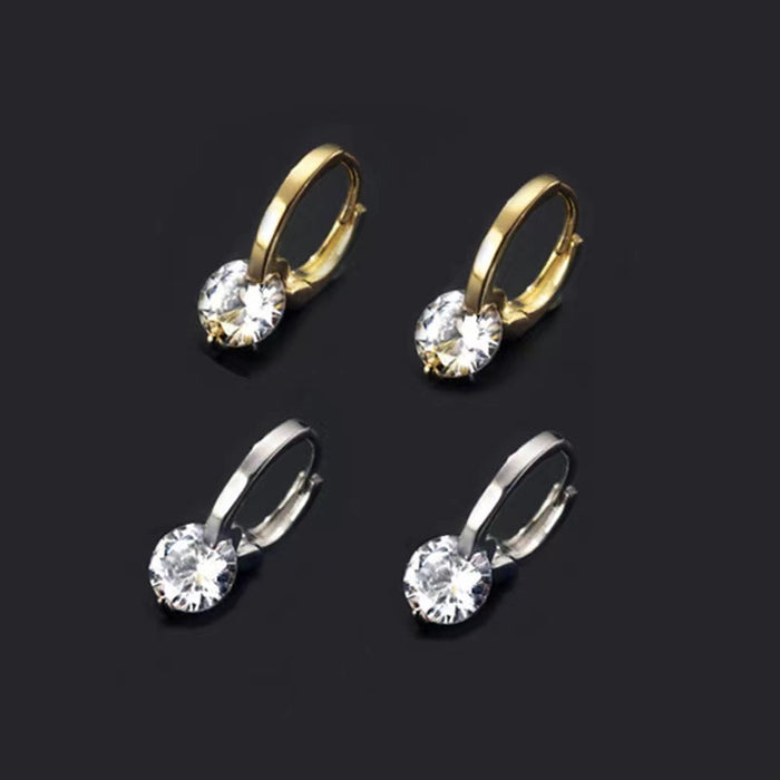 Wholesale Super Flash Copper Zircon Ear Buckle, New Simple Earrings, High Grade Earrings, Light Luxury Style