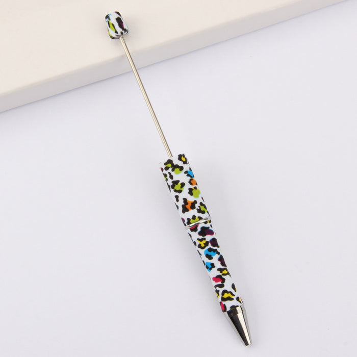 Wholesale DIY Beadable Pens  Cow Leopard Print  DIY for Beaded Plastic Pen JDC-PN-JinBN001