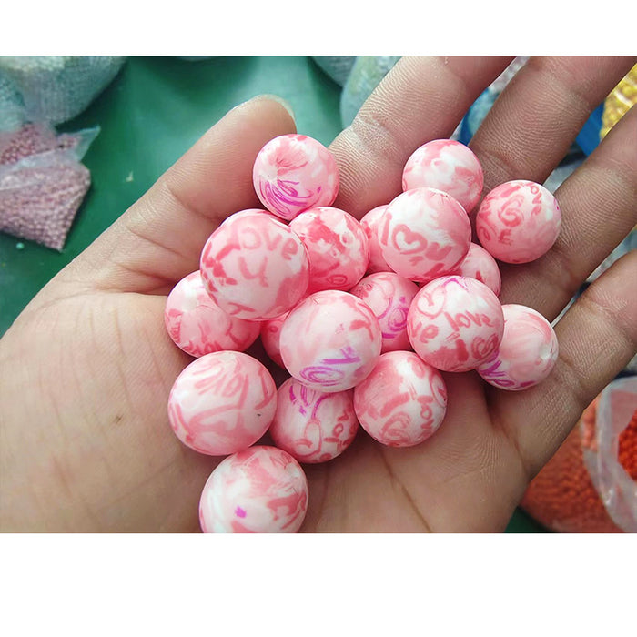 Wholesale 20pcs15mm Valentine's Day Printed Beads JDC-BDS-HongZhou007