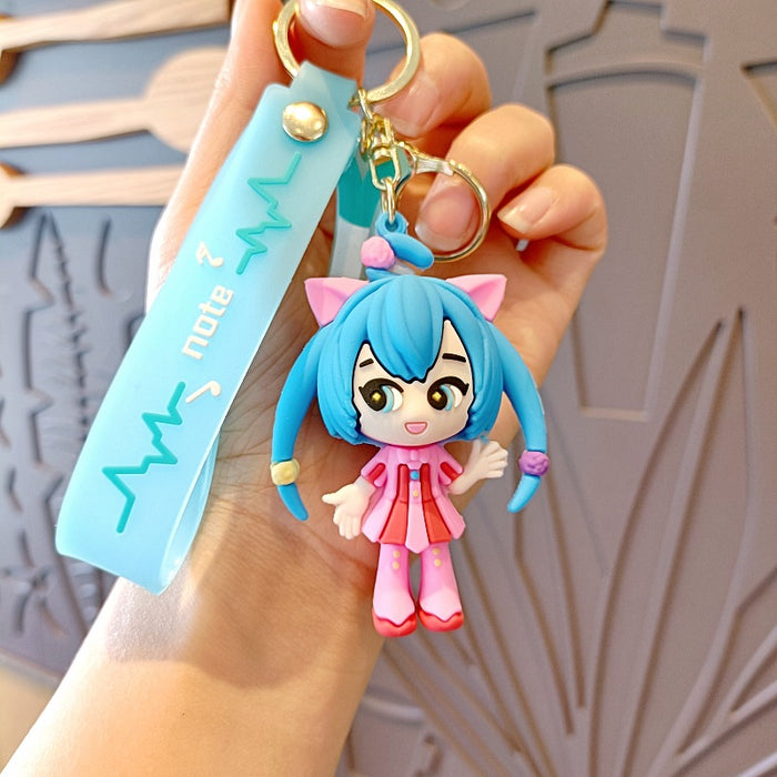 Wholesale Silicone Cartoon Doll Keychain JDC-KC-MingT164