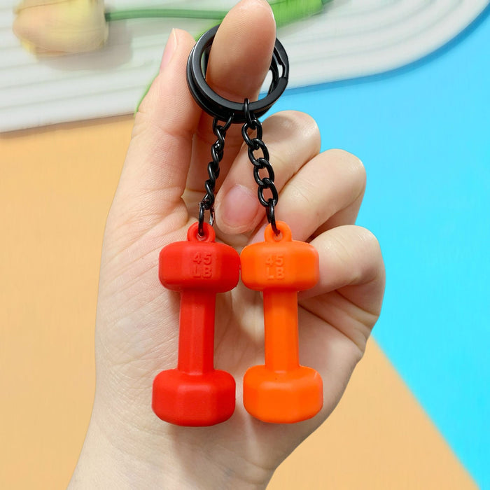 Wholesale Soft Rubber Dumbbell High-Value Sports Fitness Keychain