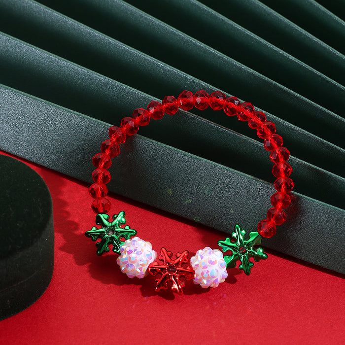 Wholesale Christmas Hand Jewelry Acrylic Pendant Christmas Braided Bracelet Snowflake Snowman Christmas Bracelet