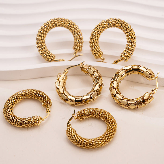 Wholesale Stainless Steel Hoop Hollow Earrings JDC-ES-ChunLing003