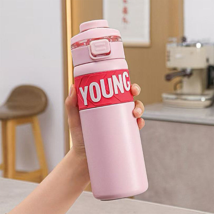 Wholesale Thermos Cup Stainless Steel Double Drinking Cup Cartoon Cute Girls Straw Cup