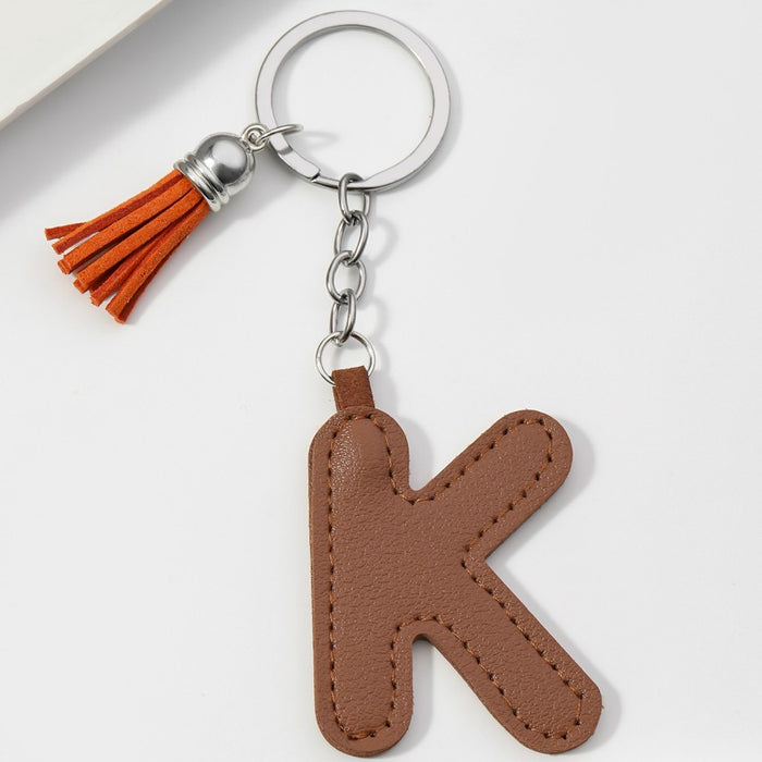 Wholesale PU Leather 26 English Letters Keychain JDC-KC-RongRui063