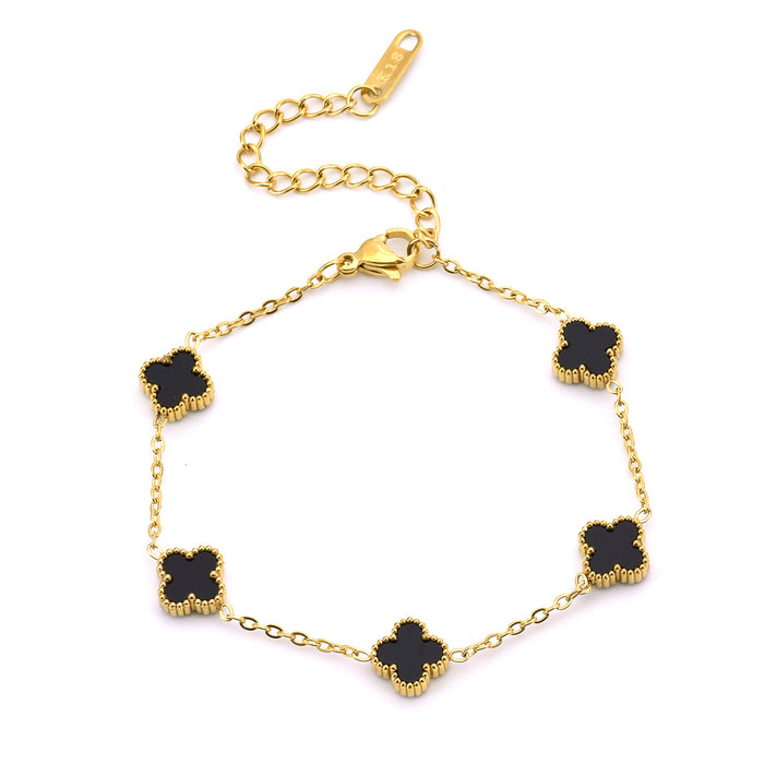 Wholesale Clover Bracelet 9mm Small Titanium Steel Women's Fashion Clover
