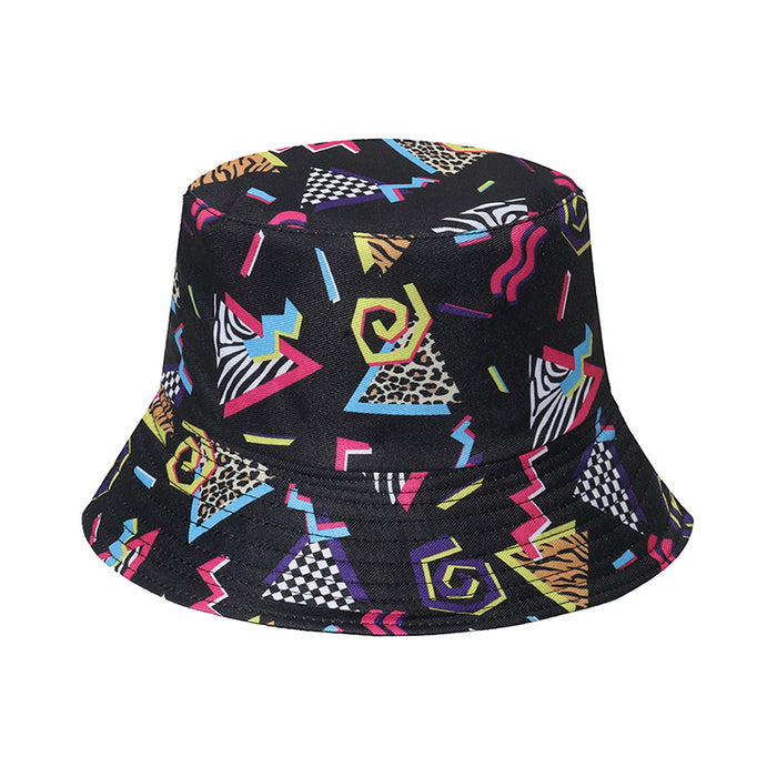 Wholesale Vintage Geometric Rhombus Leopard Bucket Hat JDC-FH-Yuanb027