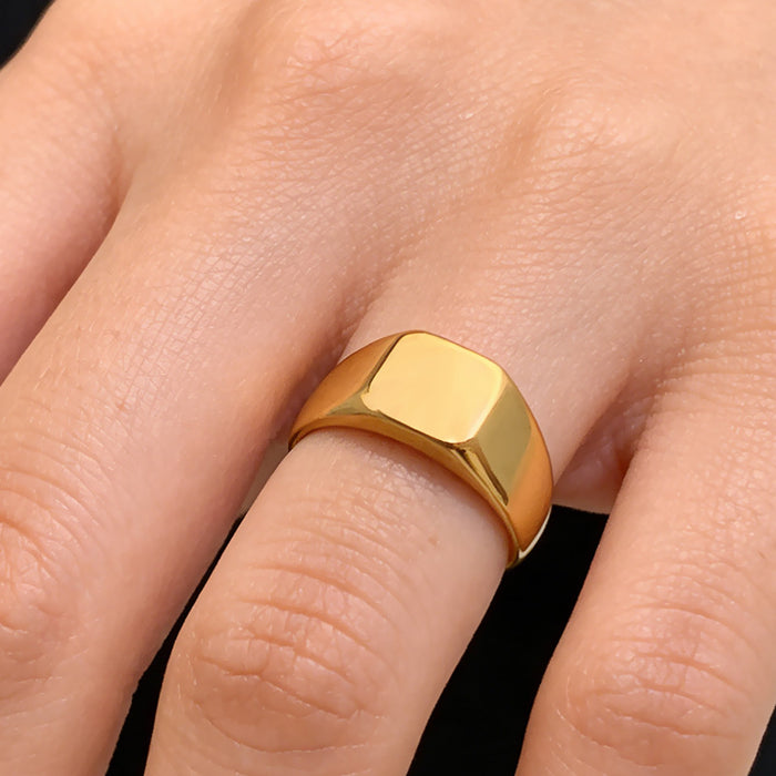 Wholesale Gold-Plated Stainless Steel Square Rings