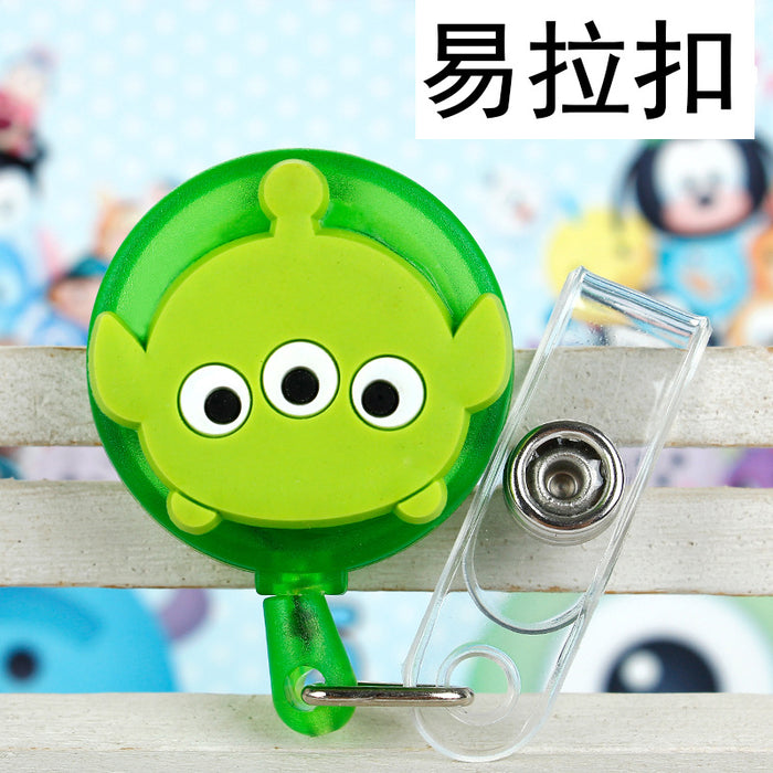 Wholesale Cartoon Badge Scroll Retractable Plastic Keychain JDC-KC-LuoKe001