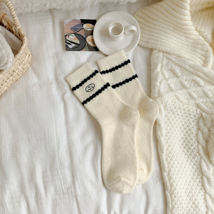 Wholesale Socks with warmth and thick fleece, mid tube socks
