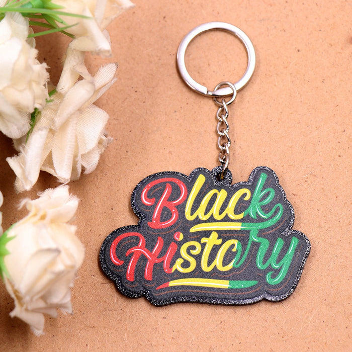 Wholesale Black History Acrylic Tassel Keychain JDC-KC-XiaoYan005