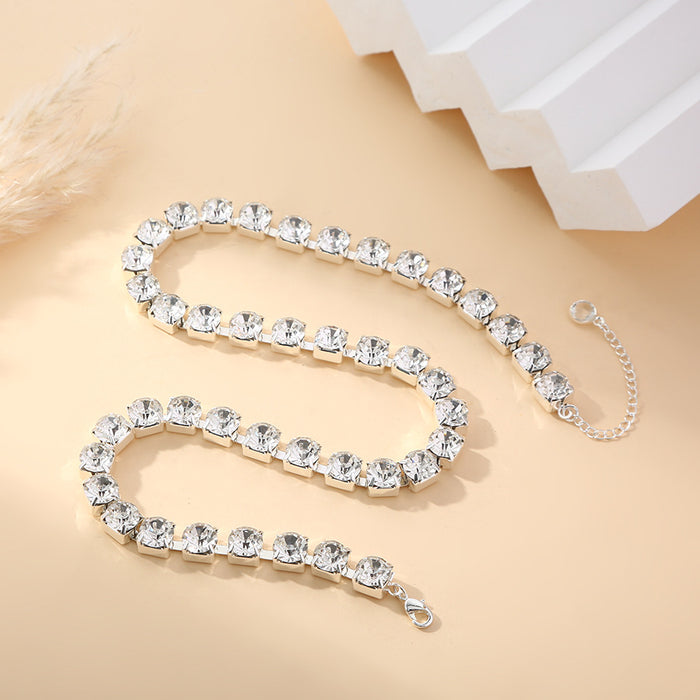 Wholesale Popular rhinestone claw chain versatile temperament bracelet copper plated real gold non fading accessory