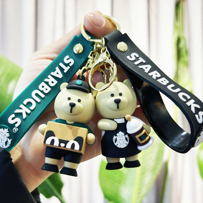 Wholesale Creative Cartoon PVC Soft Rubber Bear Keychain JDC-KC-WuYi010