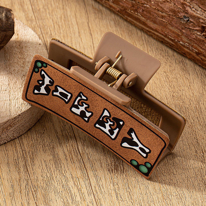 Wholesale  Letter Printing Design Acrylic Hair Clips