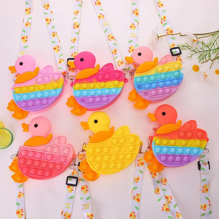 Wholesale Chic Cartoon Duck Silicone Crossbody Bag Purse