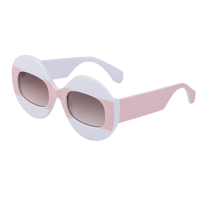 Wholesale Personalized color blocking sunglasses, fashionable large frame round frame wholesale