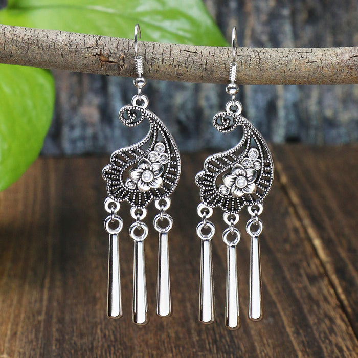 Wholesale Bohemian Tassel Earrings Alloy Geometric Electroplated Party Jewelry Accessory MOQ≥2