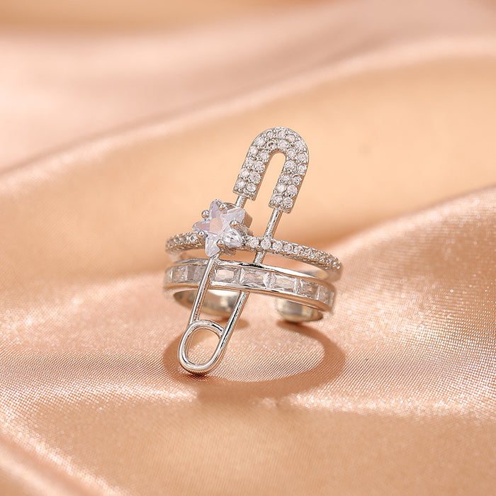 Wholesale Heavy industry ring, cross ring, female niche, adjustable opening, non fading ring