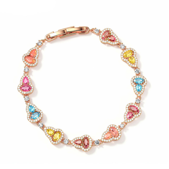 Wholesale Chinese Style Square Gourd Zircon Bracelet Chic Fashion Accessory Everyday Wear For Women