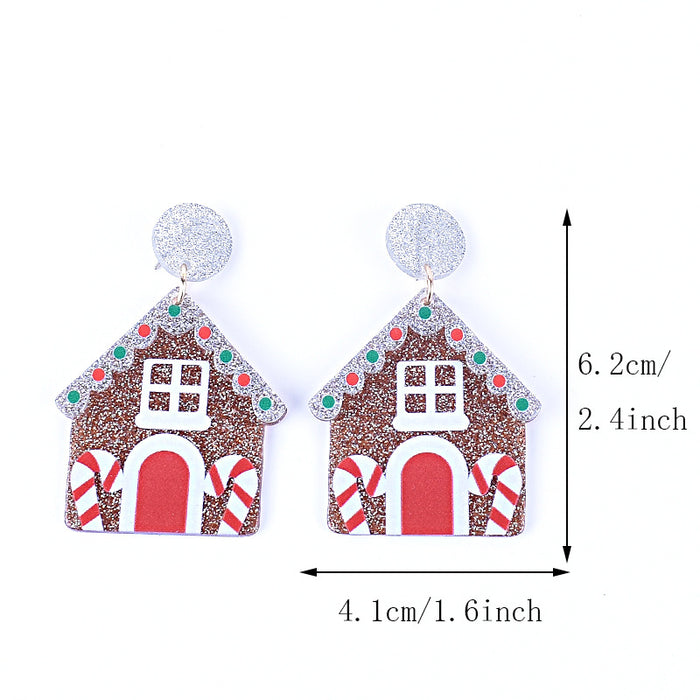 Wholesale New Christmas earrings green fur strange    Christmas tree snowflake elk gingerbread man