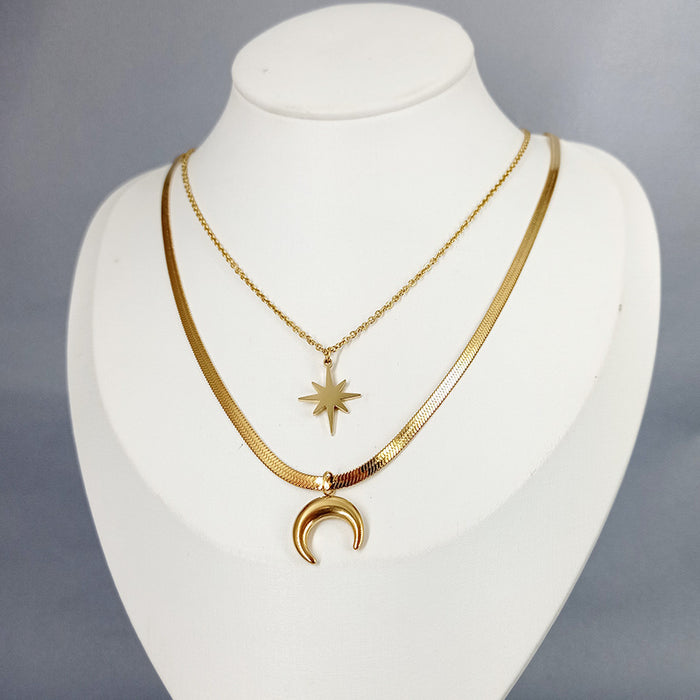 Wholesale  Titanium steel Necklace Women' s Clavicle Chain Trendy Internet Celebrity Ins Explosions