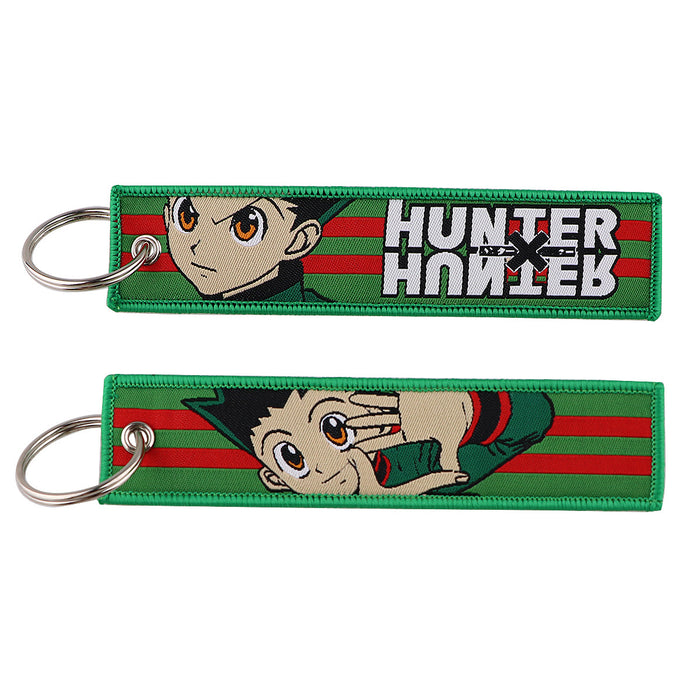 Wholesale Cartoon  Anime Woven Label Keychain Lanyard Woven Fabric