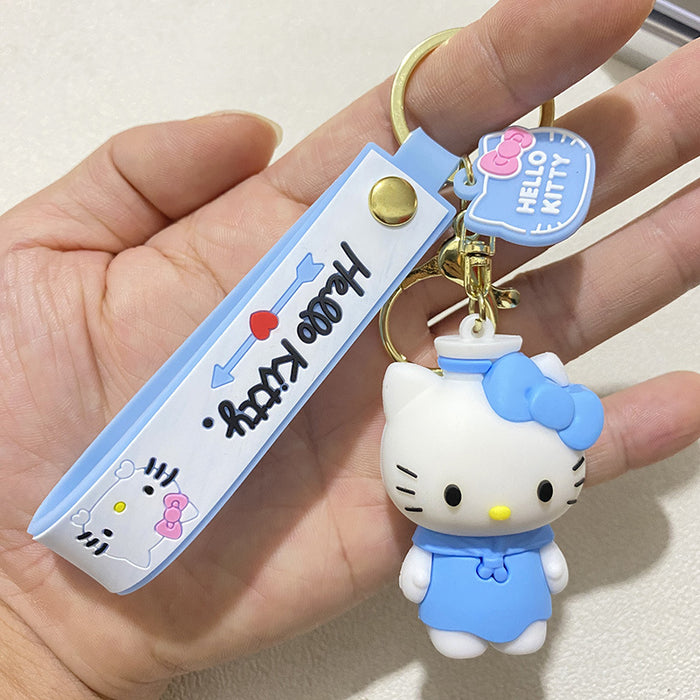 Wholesale Cartoon cat dressing diary keychain cute couple car bag doll pendant