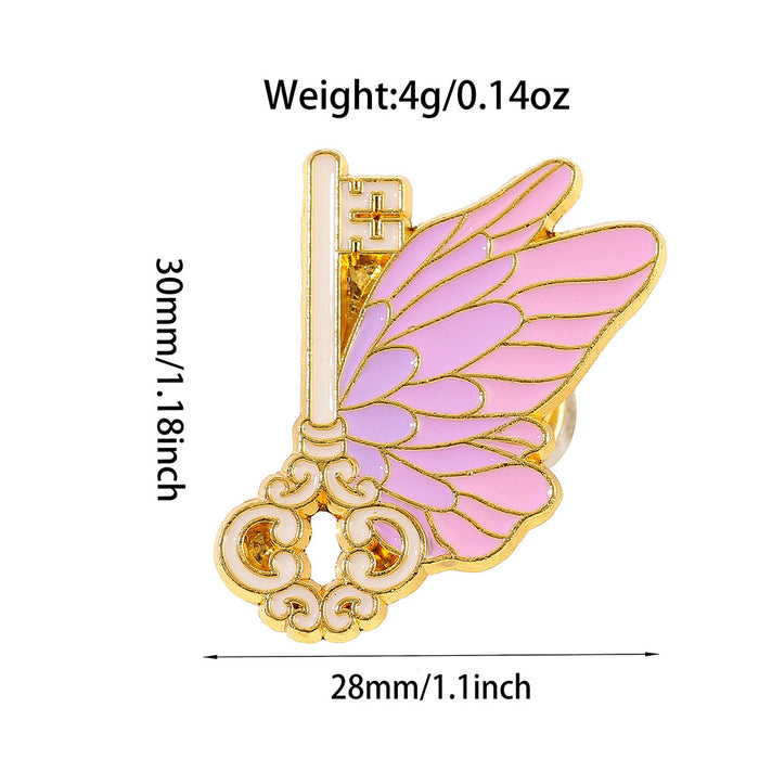 Wholesale Metal Letter Brooch Pin With Butterfly And English Quote Design Stylish Jewelry Accessory