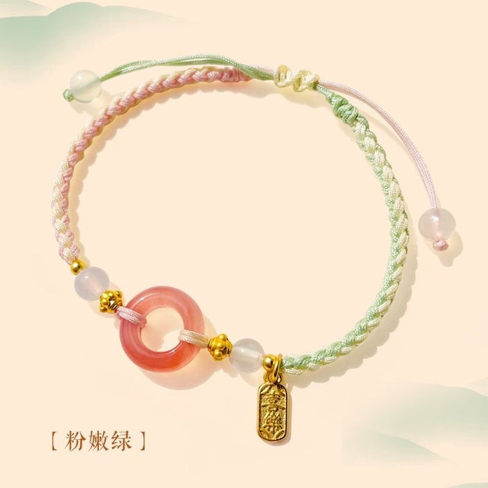 Wholesale Ping An Buckle Bracelet Color Handmade Rope Jewelry