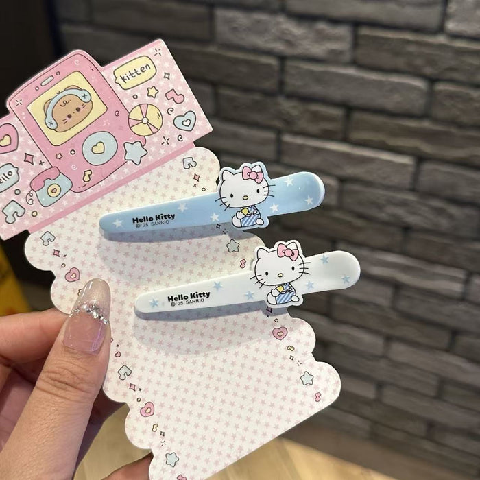 Wholesale Summer Fresh Blue Cat Long Hair Clip Duckbill Clip