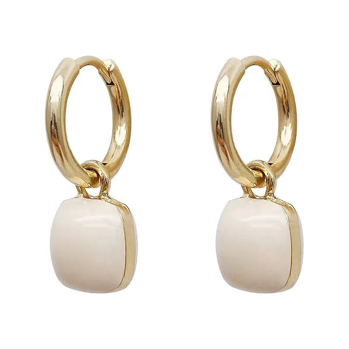 Wholesale Geometric square ear buckle temperament earrings, niche design, retro personality, simple fashion, versatile ears