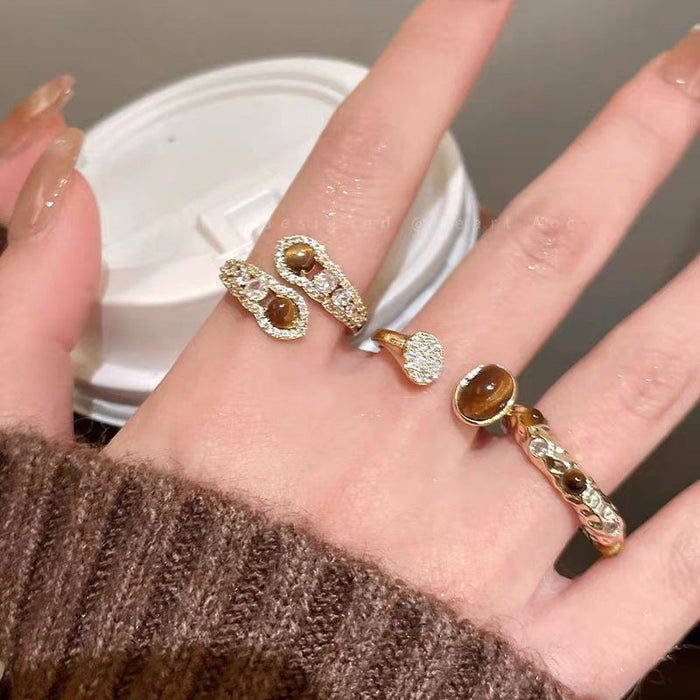 Wholesale Snake Head Tiger Eye Style Fashion Jewelry Set Electroplated Boutique