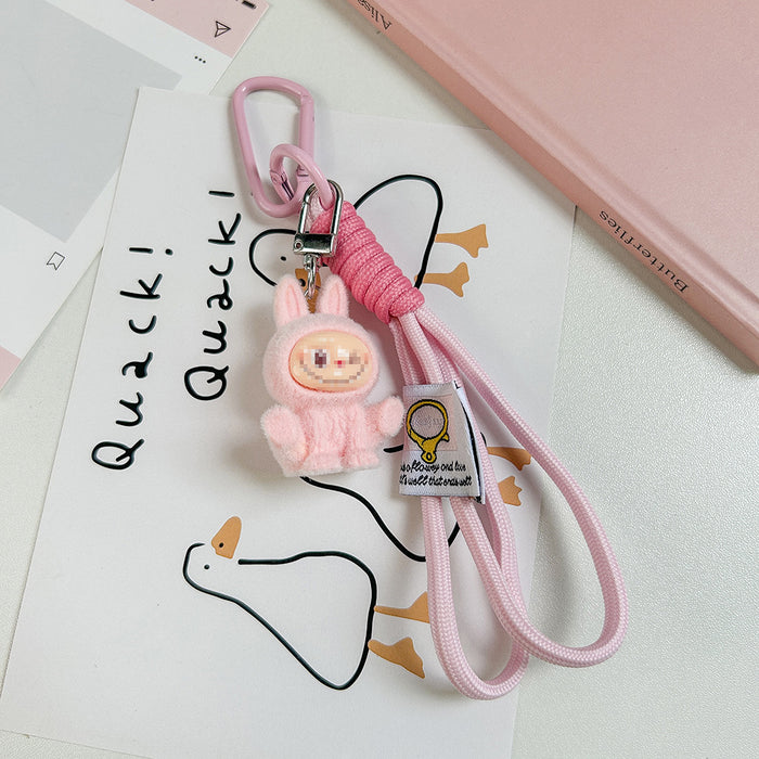 Wholesale flocked cute doll keychain backpack charm