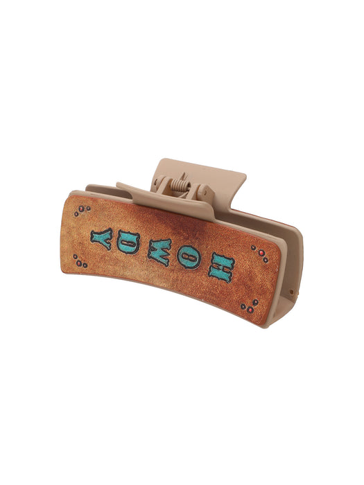 Wholesale Western Style Leather Hairpin Sunflower English Alphabet Clip Women Shark Clip