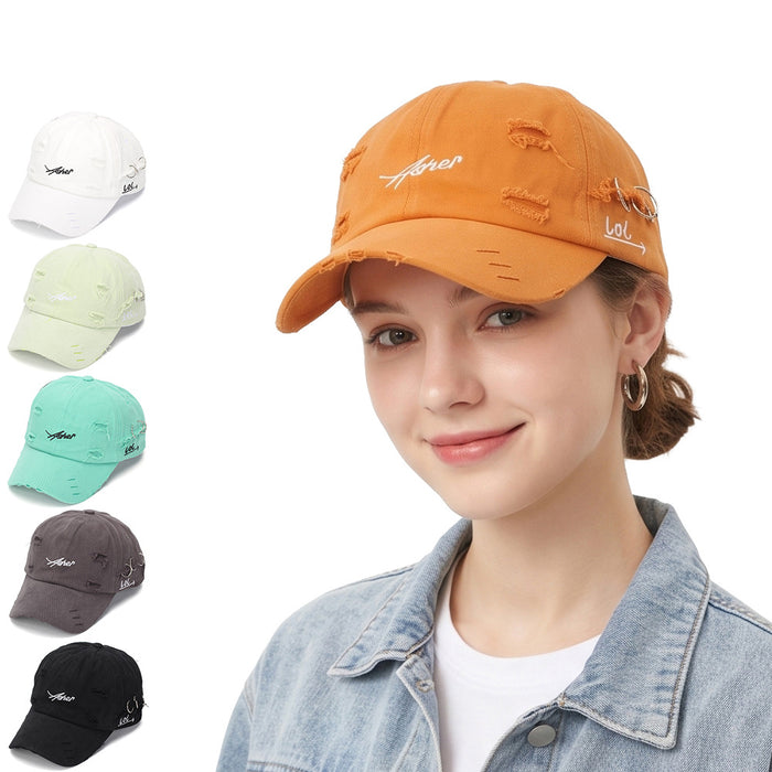 Wholesale Distressed Embroidered Letter Baseball Cap Sun Protection Everyday