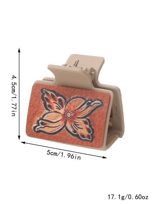 Wholesale Western Style Medium Leather Hairpin Sunflower Shark Clip Women' s Grab Clip