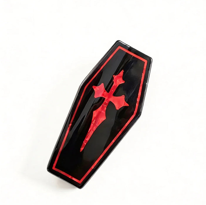 Wholesale  Gothic Punk Coffin Hair Claw Clip PVC Decorative Hair Accessory Party Gift Boutique Resale