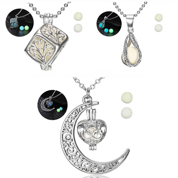 Wholesale Heart-shaped Luminous Necklace Pendant Creative Halloween Short Clavicle Chain