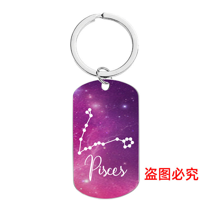 Wholesale 12 Constellations Metal Keychains JDC-KC-GangGu056