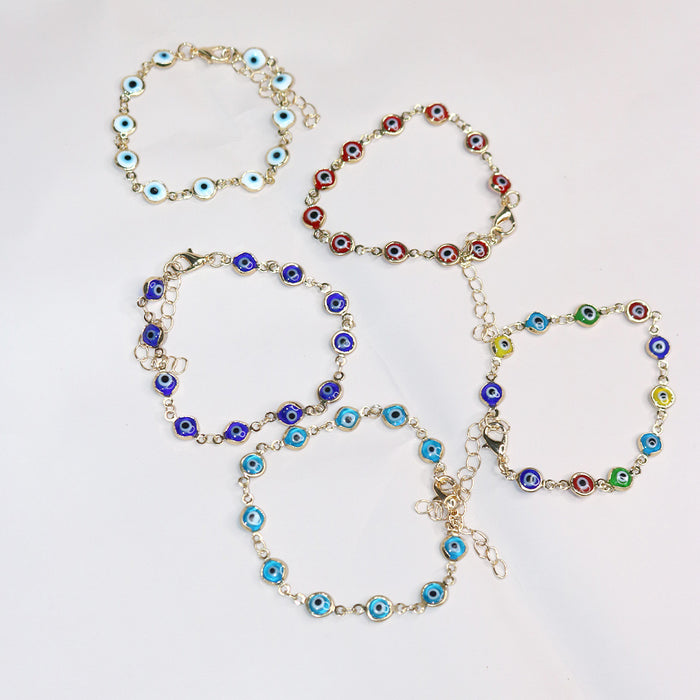 Wholesale Adjustable Retro Color Drip Oil Eye Bracelet