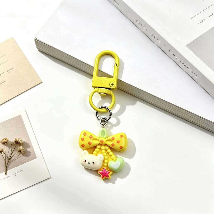 Wholesale Cute Bow Bear Resin Bag Charm Sweet Pendant DIY Gift For Couple And