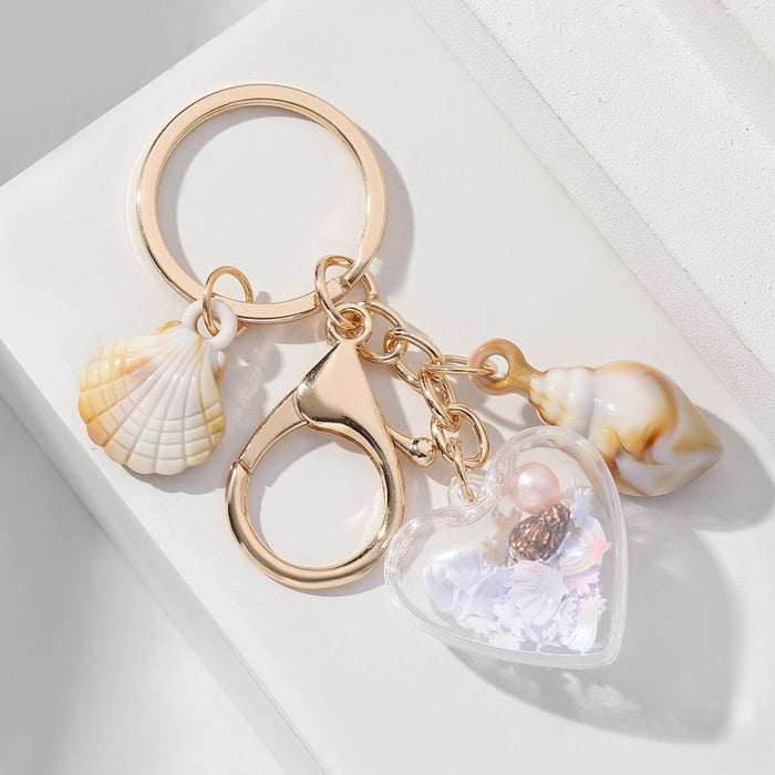 Wholesale Conch Shell Pearl Acrylic Keychain JDC-KC-RongRui036