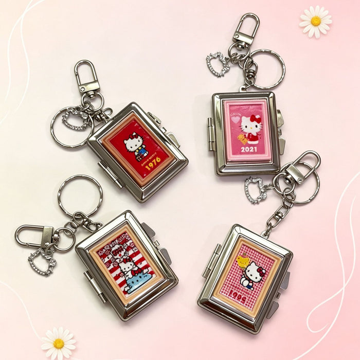 Wholesale Cartoon Cosmetic Mirror Keychain Double-Sided with Chain Zinc Alloy Bag Charm