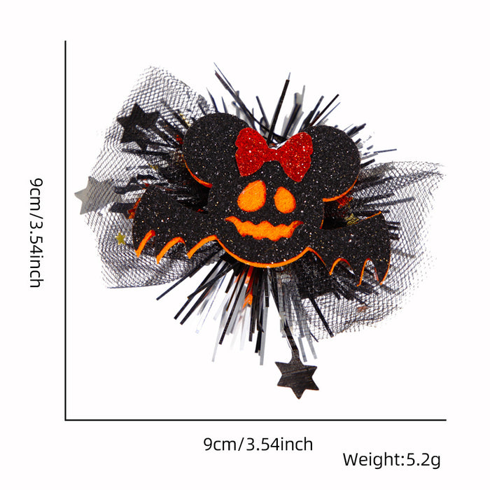 Wholesale Halloween Party Hairpin Headwear Adult Children Ghost Festival Ghost Pumpkin Ghost Mesh Side Clip Hairpin