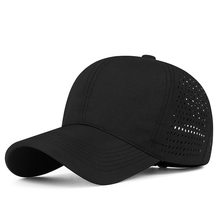 Wholesale Quick-drying Perforated Cap Women's Spring and Summer Sunscreen Soft Top Breathable Sports Travel howing Small Baseball Cap for Men
