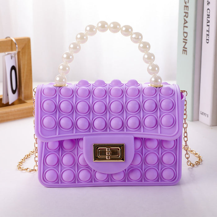 Wholesale Large Bubble Pearl Portable Silicone Bag Women's Crossbody Shoulder Bag