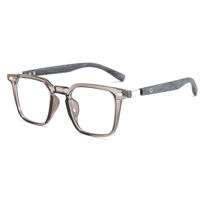 Wholesale Fashionable wood grain retro myopia anti blue light glasses with wood grain legs and eyeglass frames