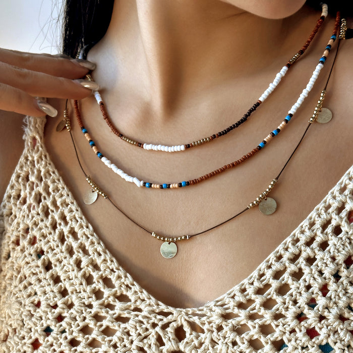 Wholesale Bohemian style beaded necklace suit multi-layer clavicle chain jewelry