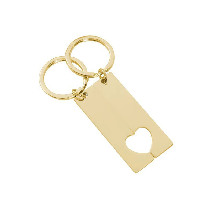 Wholesale Stainless steel mirror polished blank combinable heart-shaped keychains